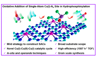 JACS：单原子Cu-N4位点催化氢膦酰化反应