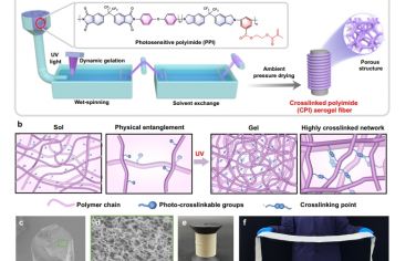 Nat Commun：快速、规模化生产用于超薄调温衣服的交联聚酰亚胺气凝胶纤维