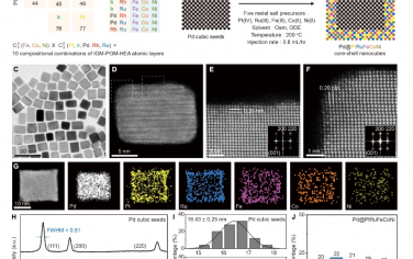 Science Advances：由铁和铂族金属组成的具有方形原子排列的高熵合金原子层催化剂家族