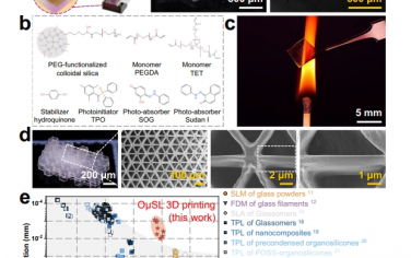 Nat Commun：具有亚微米特征的单光子三维印刷熔融石英玻璃