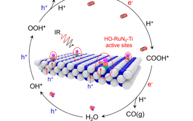 王心晨等JACS：TiN表面修饰Ru红外光催化转化CO2和H2O